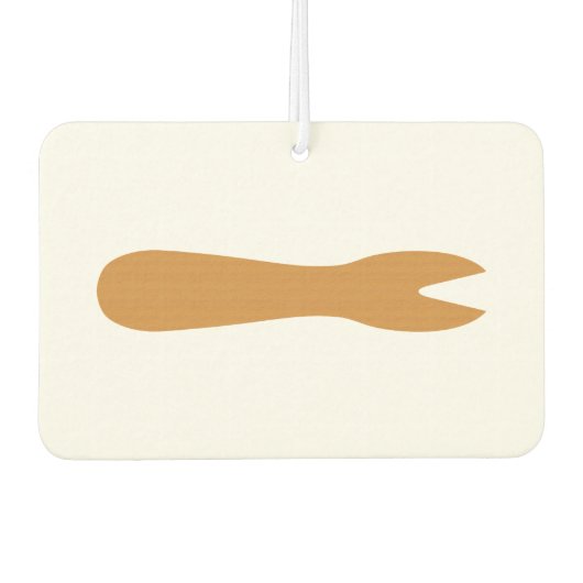 Fisch & Chips Shop Holzgabel Autolufterfrischer (Vorderseite)