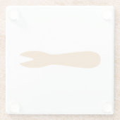 Fisch & Chips Shop Holzgabel Glasuntersetzer (Rückseite)