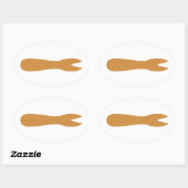 Fisch & Chips Shop Holzgabel Ovaler Aufkleber (Blatt)