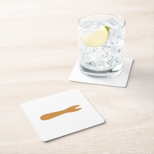 Fisch & Chips Shop Holzgabel Rechteckiger Pappuntersetzer (Vor Ort)