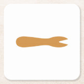 Fisch & Chips Shop Holzgabel Rechteckiger Pappuntersetzer (Vorderseite)