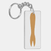 Fisch & Chips Shop Holzgabel Schlüsselanhänger (Vorderseite links)