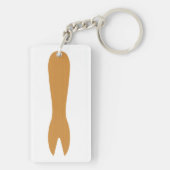 Fisch & Chips Shop Holzgabel Schlüsselanhänger (Rückseite)