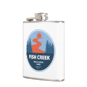 Fisch Creek Wild und Landschaftlicher Fluss Oregon Flachmann (Links)