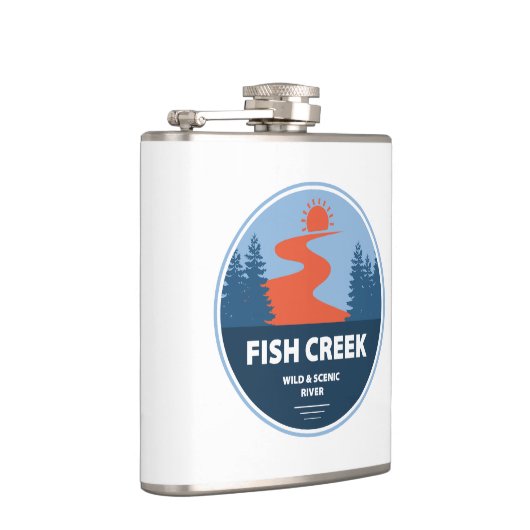 Fisch Creek Wild und Landschaftlicher Fluss Oregon Flachmann (Rechts)