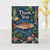 Fisch-Dankeskarten | Forellen-Dankeskarten Karte (Gelbe Blume)