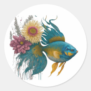 Fisch Das Symbol des Wohlstands mit einzigartigem  Runder Aufkleber