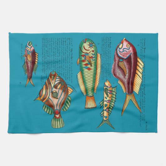 Fisch, der mit Sorrel Sauce gut schmeckt Geschirrtuch (Horizontal)