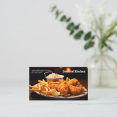 Fisch-Dinner mit Pommes frites und Chuwder Visitenkarte (Stehend Vorderseite)