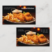 Fisch-Dinner mit Pommes frites und Chuwder Visitenkarte (Vorne/Hinten)