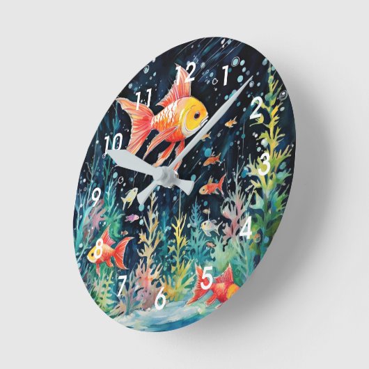 Fisch Dreamland, Aquarium Perfektion, Runde Wanduhr (Winkel)