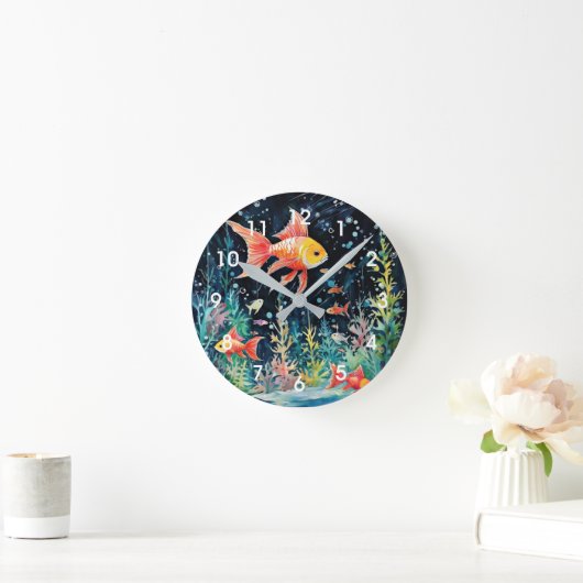 Fisch Dreamland, Aquarium Perfektion, Runde Wanduhr (Zuhause)