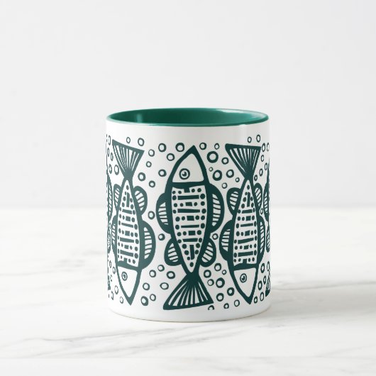 Fisch - Dunkelgrün Tasse (Zentrum)