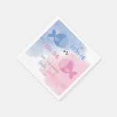 Fisch-er oder Fisch-sie Geschlecht enthüllt Servie Serviette (Ecke)