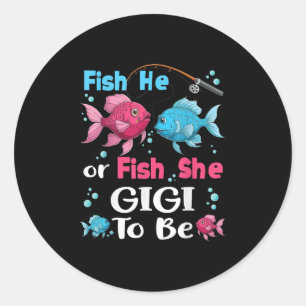Fisch Er Oder Fisch Sie Geschlecht Enthüllung Fami Runder Aufkleber