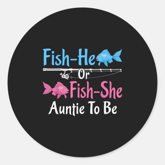 Fisch-er oder Fisch-sie Tante, um das Geschlecht z Runder Aufkleber (Vorderseite)