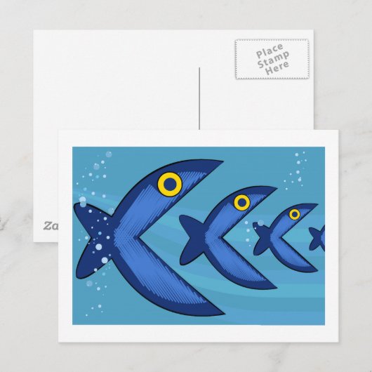 Fisch essen postkarte (Vorne/Hinten)