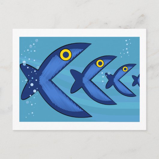 Fisch essen postkarte (Vorderseite)