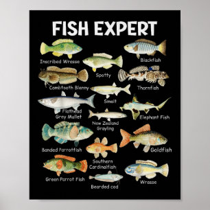 Fisch Expert Graphic Men Kleinkind Boys Fishing Ap Poster