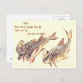 Fisch-Familie-April-Feiertag Postkarte (Vorne/Hinten)