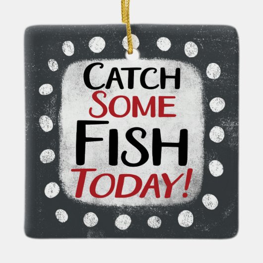 Fisch fangen heute Ornament (Vorderseite)