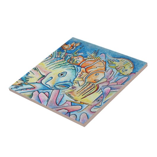 Fisch-Fantasie Fliese (Seite)