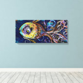 Fisch farbenfrohe gezapfte Leinwand Print (Insitu (Holzboden))