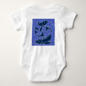 Fisch Fett Schwimmen Ozean Blauer Fischfang Baby Strampler (Rückseite)