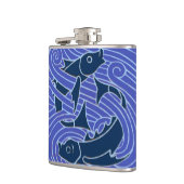 Fisch Fett Schwimmen Ozean Blauer Fischfang Flachmann (Links)