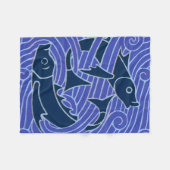 Fisch Fett Schwimmen Ozean Blauer Fischfang Fleecedecke (Vorderseite (Horizontal))