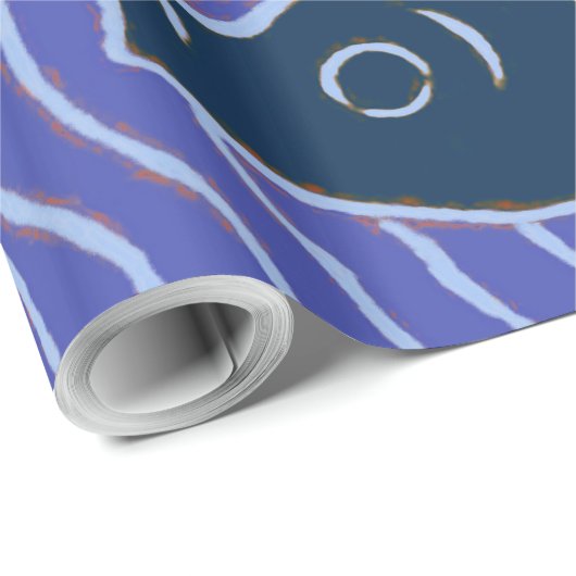 Fisch Fett Schwimmen Ozean Blauer Fischfang Geschenkpapier (Rolleneckpunkt)