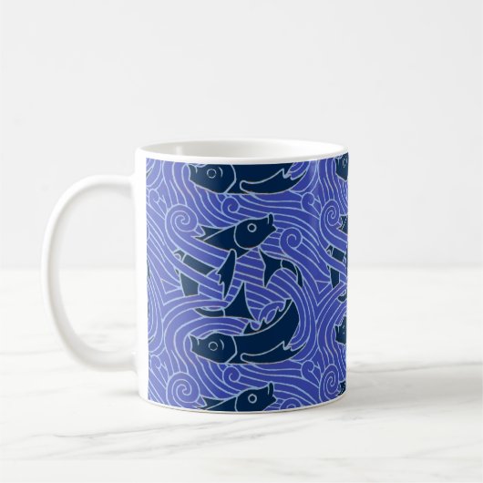 Fisch Fett Schwimmen Ozean Blauer Fischfang Kaffeetasse (Links)