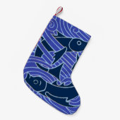 Fisch Fett Schwimmen Ozean Blauer Fischfang Kleiner Weihnachtsstrumpf (Vorderansicht (hängend))