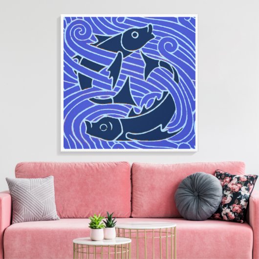 Fisch Fett Schwimmen Ozean Blauer Fischfang Leinwanddruck (Insitu (Wohnzimmer))