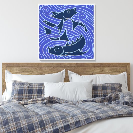 Fisch Fett Schwimmen Ozean Blauer Fischfang Leinwanddruck (Insitu (Schlafzimmer))