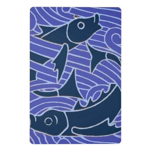 Fisch Fett Schwimmen Ozean Blauer Fischfang Mini Klemmbrett (Rückseite)