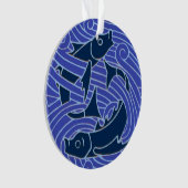Fisch Fett Schwimmen Ozean Blauer Fischfang Ornament (Vorderseite)