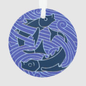 Fisch Fett Schwimmen Ozean Blauer Fischfang Ornament (Rückseite)