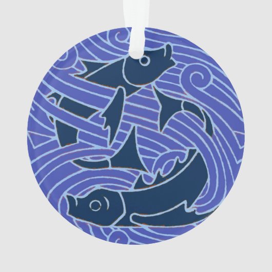 Fisch Fett Schwimmen Ozean Blauer Fischfang Ornament (Rückseite)