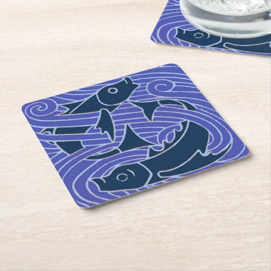 Fisch Fett Schwimmen Ozean Blauer Fischfang Rechteckiger Pappuntersetzer (angewinkelt)