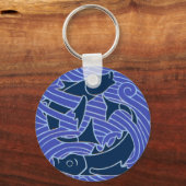 Fisch Fett Schwimmen Ozean Blauer Fischfang Schlüsselanhänger (Vorderseite)