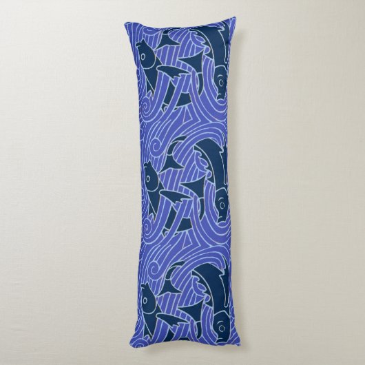 Fisch Fett Schwimmen Ozean Blauer Fischfang Seitenschläferkissen (Rückseite (Vertikal))