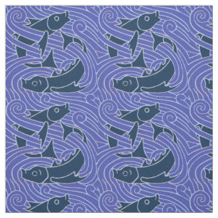 Fisch Fett Schwimmen Ozean Blauer Fischfang Stoff