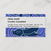 Fisch Fett Schwimmen Ozean Blauer Fischfang Visitenkarte (Vorderseite)