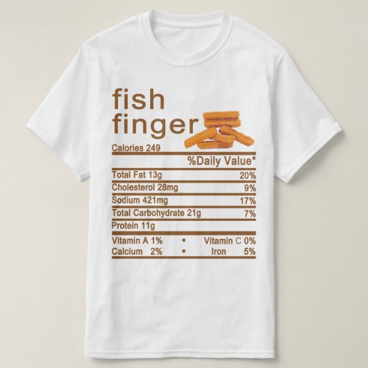 Fisch Finger Nutrition Facts Label T-Shirt (Design vorne)