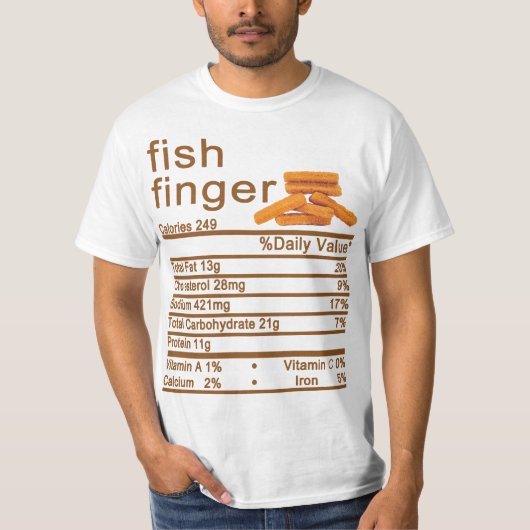 Fisch Finger Nutrition Facts Label T-Shirt (Vorderseite)