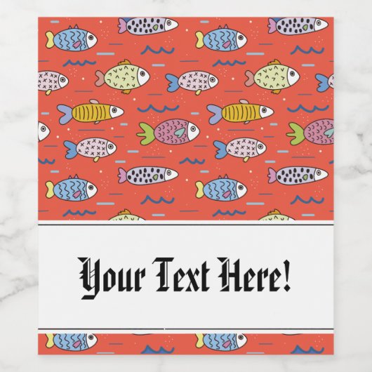 Fisch, Fisch, Fisch! Weinetikett (Einzelnes Label)