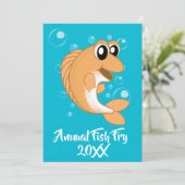 Fisch Fisch Meeresfrüchte Party mit orangegelben F Einladung (Stehend Vorderseite)