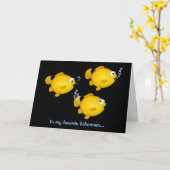 Fisch Fischer Geburtstagskarte Karte (Gelbe Blume)