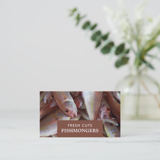 Fisch, Fischfang/Ehefrau, Fischmarkt Visitenkarte (Stehend Vorderseite)